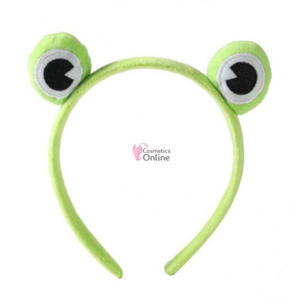 Bentita pentru cap din plush BP023BB Verde cu ochi de Broscuta